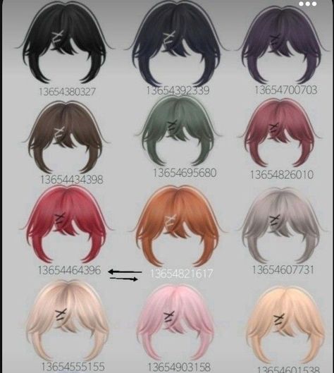 Purple Hair Codes For Berry Ave, Berry Ave Bangs Code, Bangs Berry Avenue Codes, Bangs Codes For Berry Ave, Roblox Codes Hair, Red Bangs, Brown Hair Roblox, Cute Bangs, Cotton Candy Hair