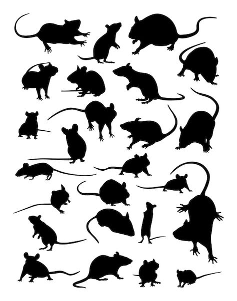 Rat Silhouette, Drawing Planner, City Maps Design, Mouse Silhouette, Line Art Vector, Flat Icons Set, Night Forest, Silhouette Stencil, Animal Cute