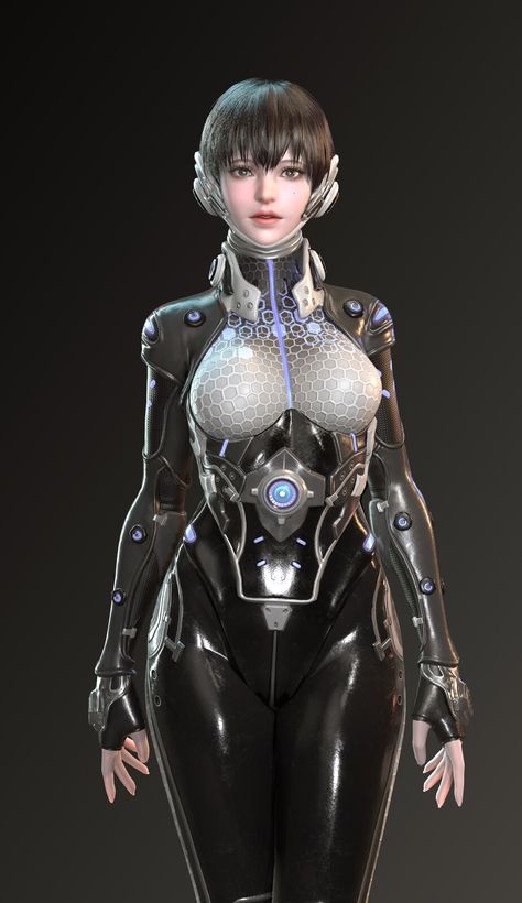 Cyberpunk Suit, Women Body Suit, Futuristic Space Suit, Sci Fi Outfits, Sci Fi Uniform, Sci Fi Character Art, Sci Fi Character Design, Sci Fi Clothing, Sci Fi Girl