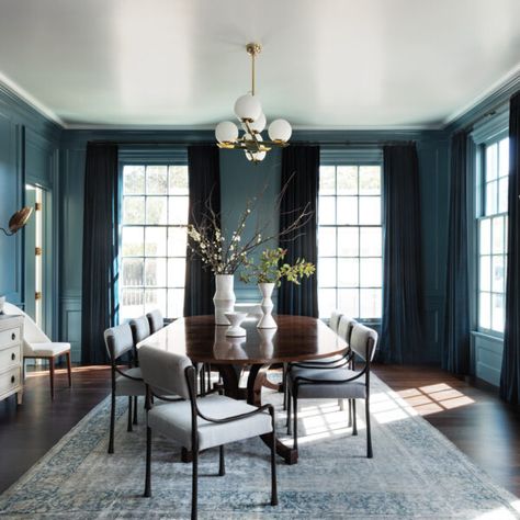 Image Gallery | Luxe Interiors + Designs Georgian Revival Homes, Disc Interiors, Grey Dining Room, Timeless Interiors, White Upholstery, Grey Dining, Luxe Interiors, Dining Room Rug, Formal Living Rooms