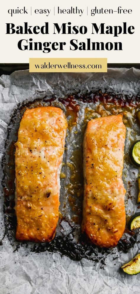 Miso Salmon Recipe, Side Dishes For Salmon, Ginger Salmon, Miso Salmon, Seafood Recipes Healthy, Healthiest Seafood, Ginger Recipes, Salmon Recipe, Mashed Sweet Potatoes