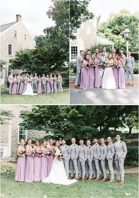 Lilac Groomsmen Attire, Lilac Wedding Colors, Purple Groomsmen, Lilac Wedding Themes, Grey Wedding Theme, Lavender Wedding Theme, Rust Wedding, Lilac Bridesmaid, Groomsmen Grey