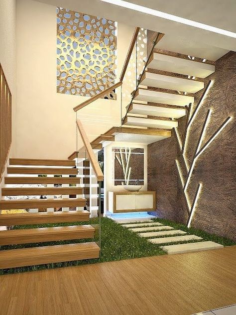 Staircase Interior Design, Staircase Design Modern, Houses Architecture, Stairs Design Interior, House Staircase, Living Area Design, Stair Railing Design, Stairs Design Modern, Stairway Design