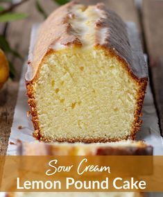 Lemon Sour Cream Cake, Lemon Bread Recipes, Lime Pound Cake, Lemon Loaf Recipe, Pound Cake Recipes Easy, Lemon Loaf Cake, Lemon Pound Cake Recipe, Sour Cream Pound Cake, Sour Cream Recipes