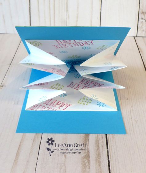 Explosion Card Ideas, Explosion Card Tutorial, Fancy Fold Card Tutorials, Simple Birthday Cards, Stamp Tutorial, Birthday Cards For Men, Christmas Card Crafts, Interactive Cards, Stamp Projects