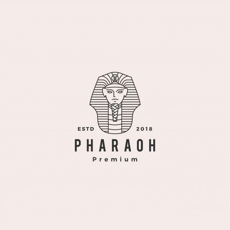 Pharaoh logo vector hipster retro vintage label illustration Premium Vector Pharaoh Logo, Circuit Board Tattoo, Label Illustration, Logo Hipster, Logo Design Feminine, Beautiful Logos, Feminine Logo, Modern Logo Design, Badge Design