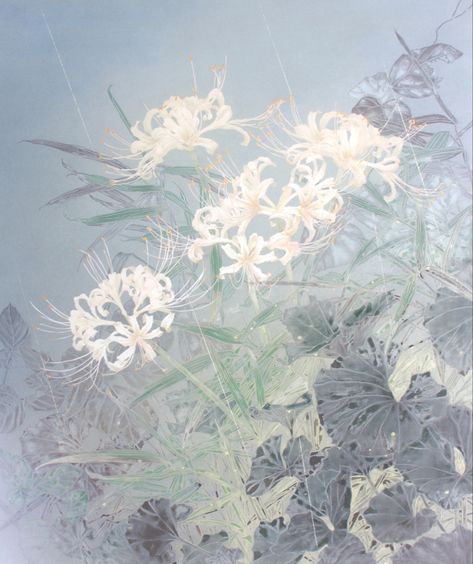 Tumblr, Grey, Flowers, Green, Blue, White, Art