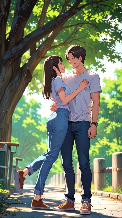 #anime #animecouple #couple #romantic #love #romance #nature #weather #tree I Love You Couple Pic, Love Aesthetics Couple Anime, Wholesome Anime Couple, Love Anime Wallpaper, Chill Pics, Zbrush Tips, Lovers Wallpaper, Couple Romantic, The Best Anime