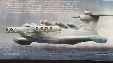 An Russian ekranoplan. caspian sea monster. Cold War Amphibious Aircraft, Plane Design, Caspian Sea, Experimental Aircraft, Sea Monster, Flying Boat, Medal Of Honor, Aviation Art, Sea Monsters