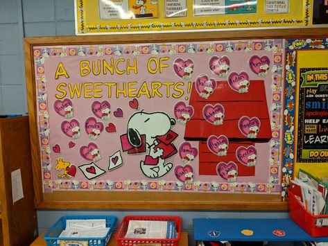 Snoopy Classroom Door, Snoopy Classroom Decorations, Snoopy Classroom Theme, Snoopy Door Decs, Snoopy Valentines Day Bulletin Board, Classroom Diys, Valentine’s Day Infant Bulletin Board, Valentines Door Decorations Classroom, Valentine Cricut