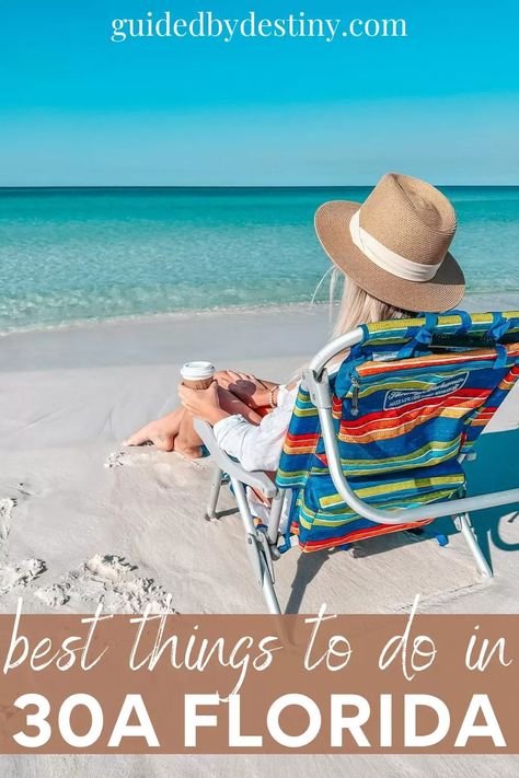 Looking for a beautiful beach vacation or planning a trip to Florida? Discover the best things to do in 30A, Florida - from exploring stunning beaches to shopping indulging in fresh seafood. Whether you're planning a family vacation or a romantic getaway, 30A has something for everyone. This guide has the best restaurants in 30A, things to do in Seaside, things to do in Santa Rosa Beach, and even things to do in Destin Florida! If you're wondering about the Florida panhandle check out this post! Miramar Beach Florida Things To Do, Things To Do In Santa Rosa Beach Florida, Florida Vacation Destinations, Santa Rosa Florida, Florida 30a, Miramar Beach Florida, Navarre Beach Florida, Fort Walton Beach Florida, Boat Days