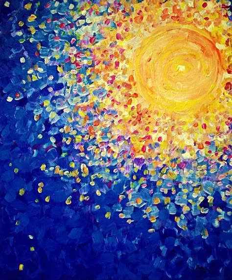 Abstract Sun Painting, Sun Paintings, Art Soleil, Sun Painting, Sun Art, Dot Art Painting, Ethereal Art, Art Inspiration Painting, Diy Art Painting