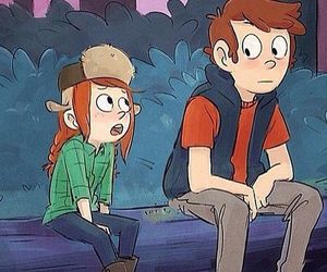 Wendy and Dipper, reversed ages, Into the Bunker Dipper And Wendy, Dipper Y Mabel, Wendy Corduroy, Gravity Falls Dipper, Desenhos Gravity Falls, Gravity Falls Au, Gravity Falls Fan Art, Reverse Falls, Age Difference