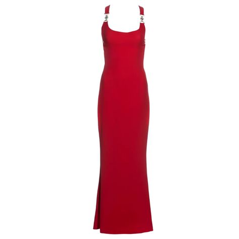 Gianni Versace red silk evening maxi dress with crystal medusa straps, fw 1996 For Sale at 1stDibs Red Versace Dress, Bebe Stevens, Silk Lingerie Dress, Vintage Versace Dress, Dressy Gowns, Red Dress Vintage, Gianni Versace Dress, Outfits Jewelry, Corset Fashion Outfits