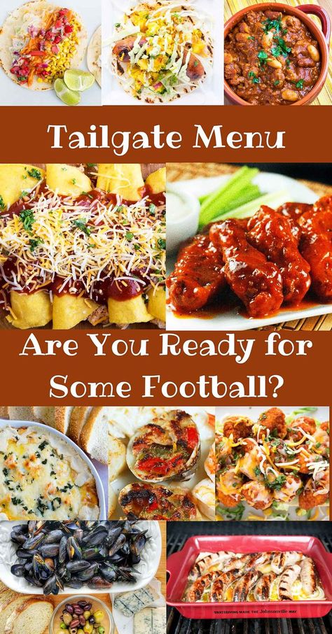 With the playoffs in full swing its time to get ready for some football with my Tailgate Menu Recipe Planner.  Ten Great Recipes to keep you friends and family happy Home Tailgate Party, Tailgate Menu, Party Food Menu, Easy Make Ahead Appetizers, Menu Recipe, Recipe Planner, Restaurant Style Recipes, Football Party Food, Menu Planner