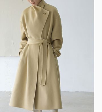 women'wool coat winter coat for women Sweaters Western, Rhythm 0, Minimal Coat, Women Wool Coat, High Neck Coat, Cashmere Coat Women, Winter Coat For Women, Handmade Sewing, Cashmere Fabric