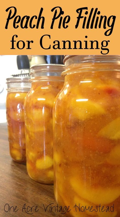 Canning Peach Pie Filling, Peach Pie Filling Recipes, Canning Peaches, Peach Pie Filling, Canning Fruit, Home Canning Recipes, Canning Vegetables, Pie Filling Recipes, Canning Jam