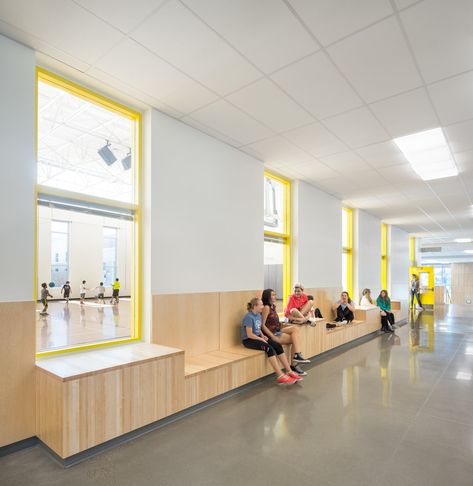 Middle School Architecture, Education Design Interior, Beaverton Oregon, School Hall, Corridor Design, School Entrance, School Hallways, Salmon Run, School Interior