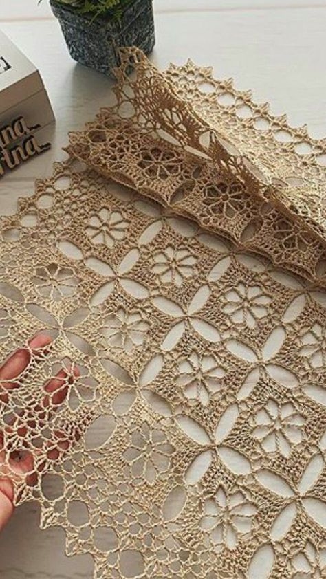 crochet pattern-crochet table runner pattern chart Crochet Curtain Pattern, Crochet Tablecloth Pattern, Free Crochet Doily Patterns, Crochet Table Runner Pattern, Crochet Bedspread Pattern, Crochet Motif Patterns, Crochet Table, Crochet Lace Edging, Crochet Bedspread