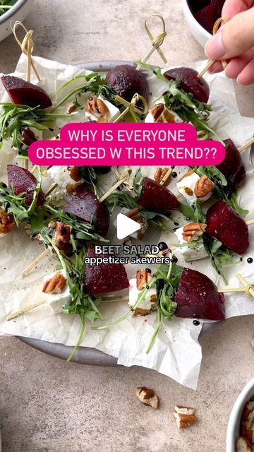 TheFearlessHost on Instagram: "Who’s w me?? It’s so easy to assemble. Beets are always in season. Feta makes it betta. One (or 2) bite appetizer on a stick. 

Shall I continue? 

…..
…..
…..
➡️ Follow @thefearlesshost for more hosting tips
…..
…..
…..

🎥: Credit @walderwellness for the 5 ⭐️ insp

🏷️: Tag a friend who loves a good beet appetizer" Appetizer On A Stick, Beet Appetizer, Skewer Appetizers, Hosting Tips, Appetizer Bites, Beet Salad, Appetizer Salads, On A Stick, A Stick