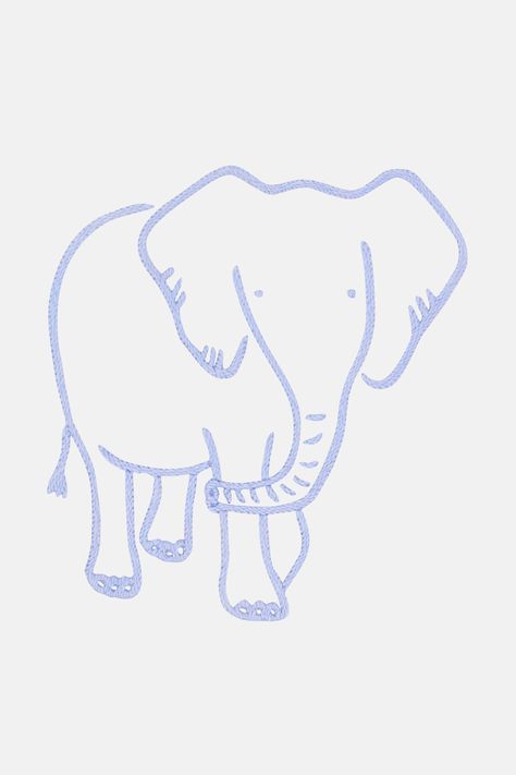 This embroidery pattern features a cute elephant stitched in a single colour of DMC Coton Perlé. Give your old clothing and accessories a second life by... Embroidery Elephant, Sashiko Tutorial, Elephant Embroidery, Banana Pattern, Penguin Pattern, Giraffe Pattern, Poppy Pattern, Flamingo Pattern, Elephant Pattern