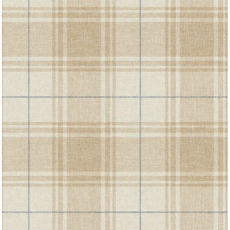 Millwood Pines Lorena Plaid 32.81' L x 20.5" W Wallpaper Roll | Wayfair Wallpaper Boulevard, Farmhouse Wallpaper, Look Wallpaper, Plaid Wallpaper, Wallpaper For Sale, Roll Paper, W Wallpaper, Beige Wallpaper, Rich Color Palette