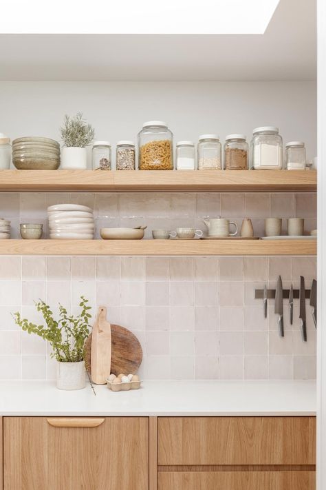 7 Open Shelving Kitchen Ideas | ABI Interiors Modern Scandinavian Interior Design, Organised Kitchen, Abi Interiors, Modern Scandinavian Interior, Knife Rack, Open Concept Home, Kitchen Organisation, Open Kitchen Shelves, Bright Kitchens