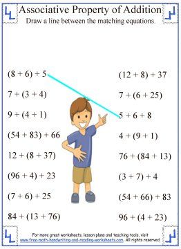 Associative Property of Addition                                                                                                                                                                                 More Associative Property Of Addition, Identity Property Of Addition, Commutative Property Of Addition, Math Properties, Associative Property, Math Addition Worksheets, Sixth Grade Math, Math Groups, Addition Worksheets