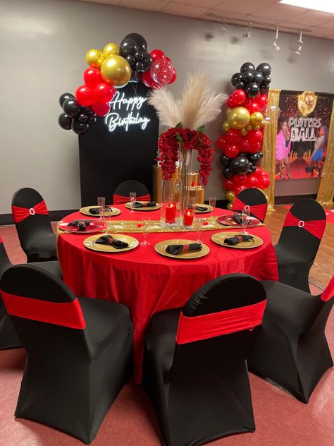 Sweet 16 Hollywood Theme Ideas, 15 Nails Ideas Red, Nails Ideas Red And Black, Red And Gold Graduation Party Ideas, 15 Nails Ideas, Red Black And Gold Birthday Party Decor, Chanel Birthday Party Decoration, Simple Nails Ideas, 15 Nails