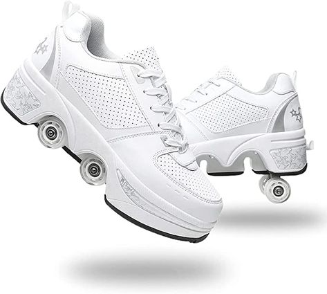 Double-Row Deform Wheel Automatic Walking Shoes Invisible Deformation Roller Skate 2 in 1 Removable Pulley Skates Skating Parkour Outdoor Roller Skates, Skates Shoes, Girls Roller Skates, Kids Roller Skates, Skating Shoes, Quad Roller Skates, Roller Skate Shoes, Roller Shoes, Roller Skaters