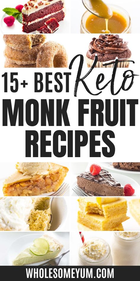 Monkfruit Recipes, Monk Fruit Recipes, Recipes With Monk Fruit Sweetener, Monk Fruit Sweetener, Delicious Keto Recipes, Healthy Sweeteners, Recipes Fruit, Monk Fruit, Keto Brownies