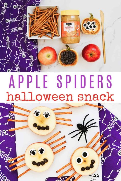 Keep Vegetables Fresh Longer, Apples Peanut Butter, Easy Healthy Cooking, Applesauce Bread, Spiders Halloween, Halloween Apples, Apple Treat, Halloween Snack, Pretzel Sticks