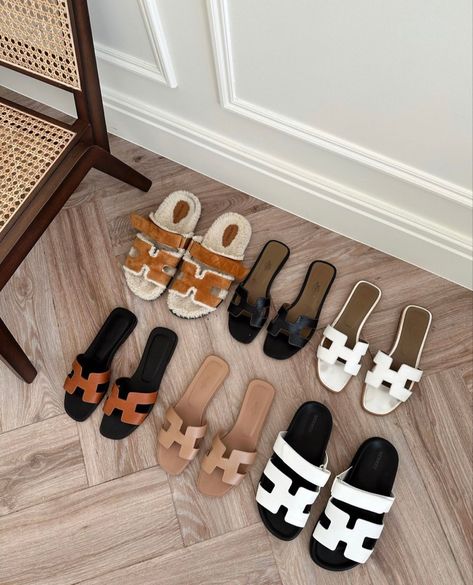 Hermes Oran sandals, Hermes Chypre sandals Chypre Sandal Hermes, Hermes Sandal, Sandals Hermes, Hermes Oran Sandals, Hermes Oran, Closet Organizer, Sneaker Slippers, Shoe Inspo, Casual Chic