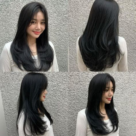 Summer Siren: Long Wavy Hair Inspiration for Mermaid Waves Haircuts With Black Hair, Layer Hair Straight, Hair Cuts Ideas Straight, Oval Haircut Long, Long Korean Haircut, Haircut 2024 Woman, Haircut Ideas For Medium Hair Layers, Layered Hair Long Straight, Haircut For Long Wavy Hair