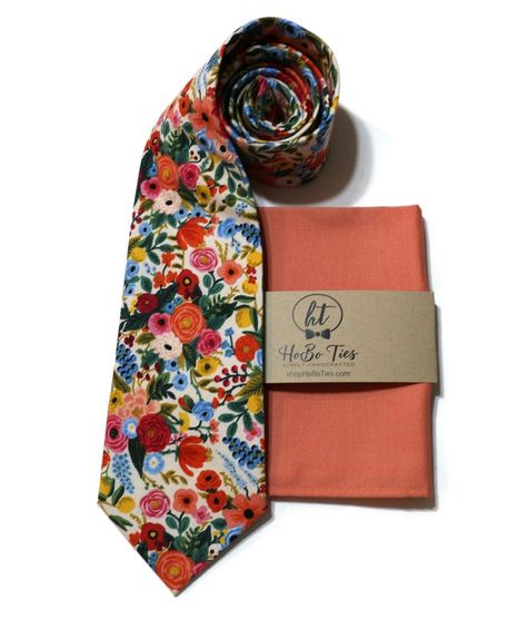 Garden Floral NecktieAnniversary GiftMens GiftFlower | Etsy Floral Tie Wedding, Wedding Guest Men, Summer Wedding Floral, Cream Garden, Mens Floral Tie, Floral Ties, Funky Wedding, Groomsmen Ties, Flower Tie