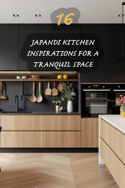 Discover how to create a serene kitchen atmosphere with Japandi design. I love the perfect blend of Japanese minimalism and Scandinavian functionality, showcased in this beautiful space. The calming color palette and natural materials make this kitchen not only stylish but also a peaceful place to cook and gather. Japandi Countertop, Japandi Interior Design Kitchen, Japanese Kitchen Ideas, Serene Kitchen, Japandi Kitchen Ideas, Japandi Style Kitchen, Kitchen Japandi, Japandi Kitchen Design, Japandi Dining Room