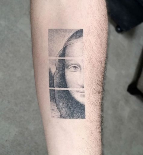 Mona Lisa, Leonardo Da Vinci Art Inspired Tattoos, Kunst Tattoos, Tattoo Zeichnungen, Famous Artwork, Salvador Dali, Classical Art, Minimal Tattoo, Skin Art, First Tattoo