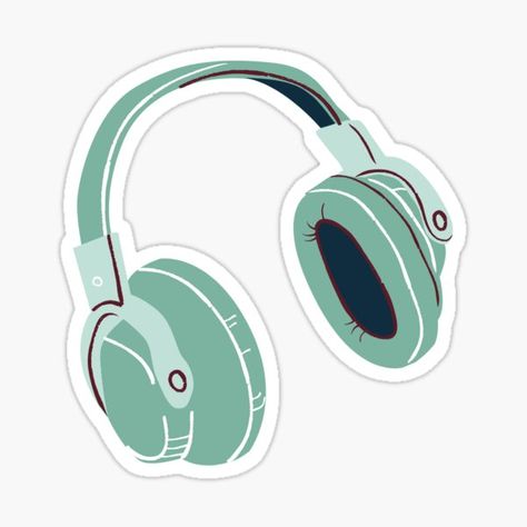 Pegatinas: Auriculares | Redbubble Unique Stickers Printable, Music Printable Stickers, Music Stickers Aesthetic, Aesthetic Laptop Stickers, Headphones Sticker, Stickers Bonitos, Blue Headphones, Phone Cover Stickers, Headphones Aesthetic