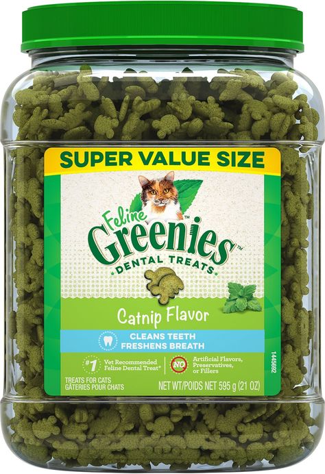 Greenies Feline Catnip Flavor Adult Dental Cat Treats, 21-oz tub - Chewy.com Tuna Cat Treats, Happy Dental, Dental Treats, Cat Snacks, Oven Roasted Chicken, Chicken Flavors, Cat Treats, Roasted Chicken, Teeth Cleaning