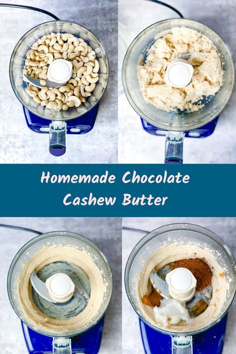 Homemade Chocolate Cashew Butter Recipes Using Cashew Butter, Cashew Butter Recipe Desserts, Cashew Butter Breakfast, Diy Cashew Butter, Sweet Brown Butter Cashews, Chocolate Cashew Butter, Strawberry Chia Jam, Chia Jam, Cocoa Recipes