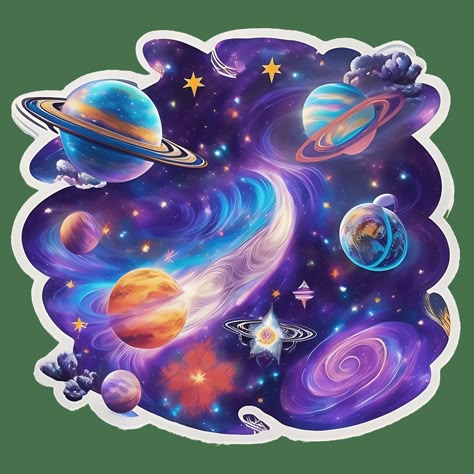 Embark on a galactic adventure with this awe-inspiring sticker! Designed to ignite your imagination, this captivating sticker features a stunning cosmic scene that will transport you to the wonders of the universe. With its vibrant colors and mesmerizing Space Wall Painting, Cool Space Tattoos, Tattoo Advice, Imagination Illustration, Cosmic Magic, Galaxy Drawings, Space Tattoos, Mystical Tattoos, Space Artwork