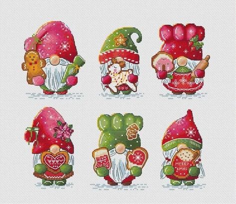 Ищу схему (Перед загрузкой поищите схему в альбомах.. Christmas Gnomes Cross Stitch, Cute Leprechaun, Funny Tapestry, Baby First Christmas, Ornament Diy, Diy Embroidery Designs, Needlework Embroidery, Christmas Gnomes, Baby First Christmas Ornament