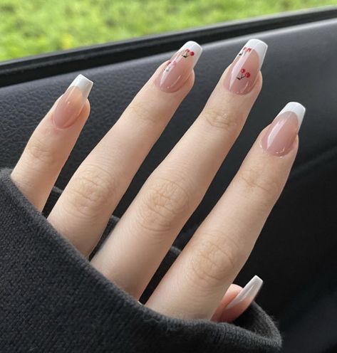 Cherry Nails, Work Nails, Classy Acrylic Nails, Pretty Gel Nails, Soft Nails, Acrylic Nails Coffin Short, Minimalist Nails, Dream Nails, Funky Nails