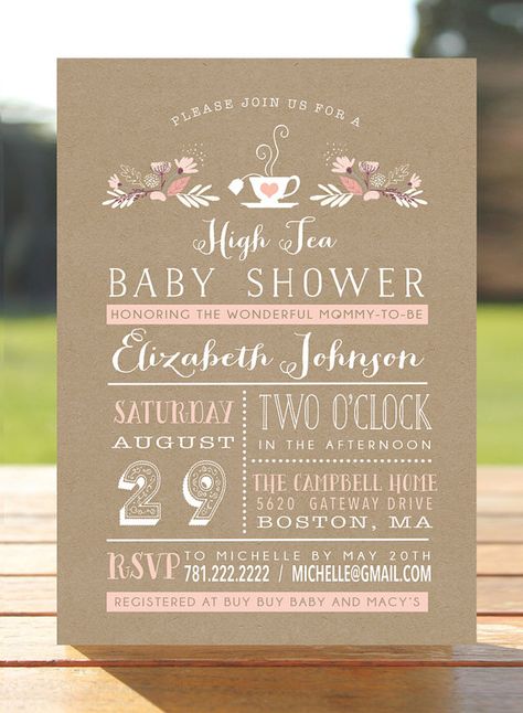 Tea Baby Shower Ideas, High Tea Baby Shower Ideas, Baby Shower Afternoon Tea, High Tea Baby Shower, Sprinkle Shower, Baby Shower Tea, Tea Party Invitations, Baby Shower Inspiration, Baby E