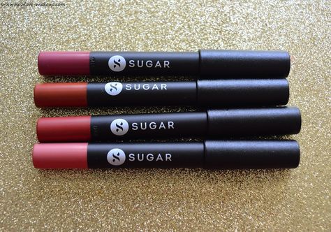 Swatches- New Shades 15 to 18 of Sugar Matte As Hell Lip Crayons Sugar Lipstick Shades, Crayon Lip Gloss, Mars Lipstick, Nars Lip Crayon, Mars Lip Crayon, Sugar Lipstick, Sugar Cosmetics, Skin And Hair Clinic, Crayon Lipstick