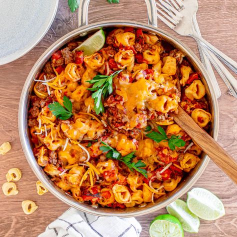 Chicken Taco Tortellini, Beef Enchilada Tortellini, Taco Cheese Tortellini Recipes, Cheesy Enchilada Tortellini, Beefy Tortellini Skillet, Taco Spice Blend, Taco Spice, Mexican Seasoning, Tortellini Pasta