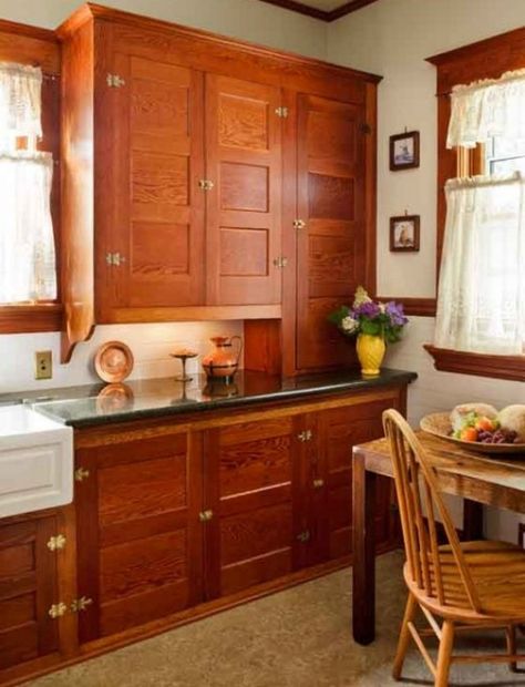 Inset Kitchen Cabinets...Beaded Inset vs Plain Inset Craftsman Kitchen Cabinets, Renovated Craftsman, Inset Kitchen Cabinets, Mission Style Kitchens, 1910 House, Craftsman Style Kitchen, Vintage Kitchen Cabinets, Bungalow Kitchen, Craftsman Kitchen