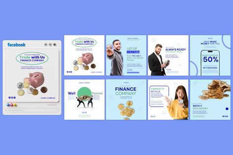 Finance Company Instagram Post Templates, Social ft. finance & instagram - Envato Elements Finance Instagram Post, Company Instagram Post, Company Instagram, Instagram Post Ideas, Investment Companies, Blog Video, Template Site, Marketing Template, Music Design