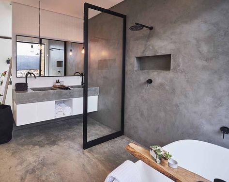 CemCote Skimmed – The Latest From Cemcrete Cement Screed Bathroom, Screed Bathroom Ideas, Cemcrete Walls, Rm House, Master Ensuite Bathroom, Industrial Style Bathroom, House Vibes, Master Ensuite, Ensuite Bathrooms