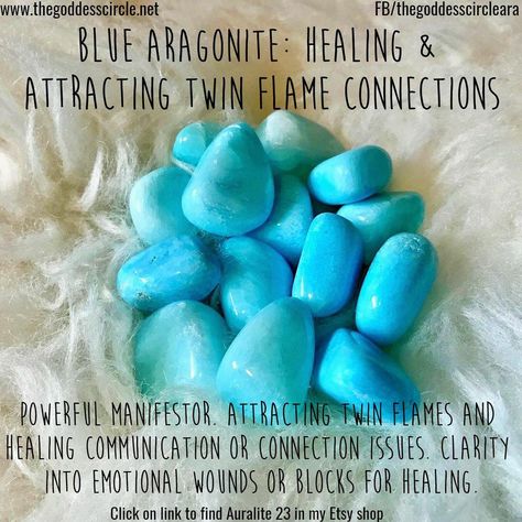 "Blue Aragonite is a powerful amplifier for energy making it a very potent stone of manifestation. Also tied to twin flames, this stone can act as a drawing point to open and call twin flame unions into your world. It also acts as a powerful healing of current obstacles that stand between the twins.::This stone can act as a guide to the depths of deep emotional issues offering us the ability to see them in clarity and deal with them once and for all. This can offer us great clearing and opening Heart Rocks, Crystal Seashells, Blue Aragonite, Crystal Uses, Crystal Power, Spiritual Crystals, Crystal Therapy, Pretty Rocks, Meditation Crystals